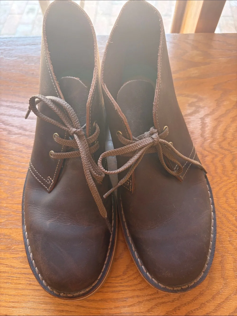 Clarks Bushacre 3 Chukka Leather Lace-up Boot Beeswax Brown 8.5